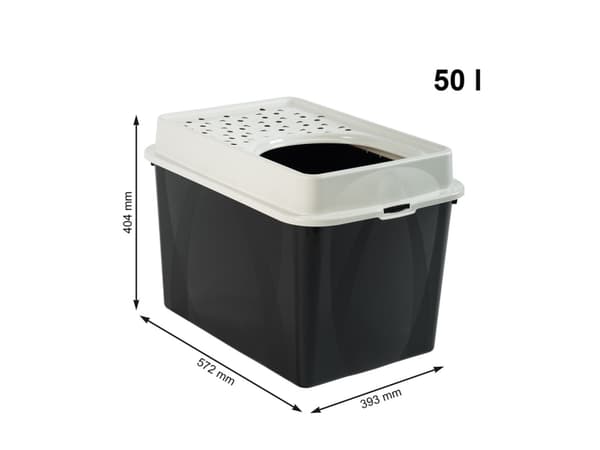 Rotho Berty, Katt, Åpen kattedo, Sort, Grå, Spenne, 572 mm, 393 mm