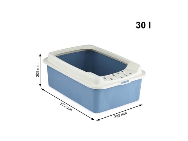 Rotho Bonnie, Katt, Öppen kattlåda, Blå, Grå, Hake, 572 mm, 393 mm