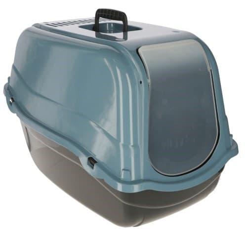 KERBL Emma Eco Black and Blue - Täckt kattsandlåda - 57x39x41 cm