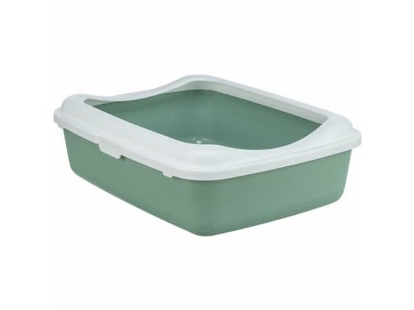 Trixie Classic cat litter tray, w/rim, 37×15×48cm, sage/white