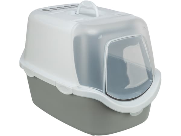 Trixie Vico Open Top catlittertray,w/hood,40×40×56cm,lightgrey/hvid