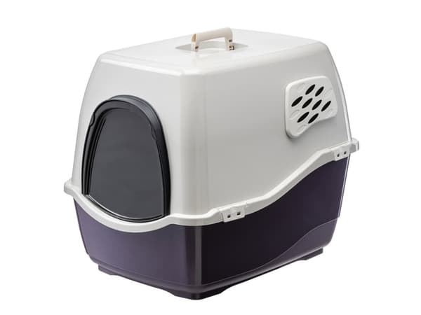 Ferplast Kattetoilet MAXI BILL - stor bakke med låg til katte, med 2 anti lugt-filtre, 57 x 45 x h 48 cm, mørklagt