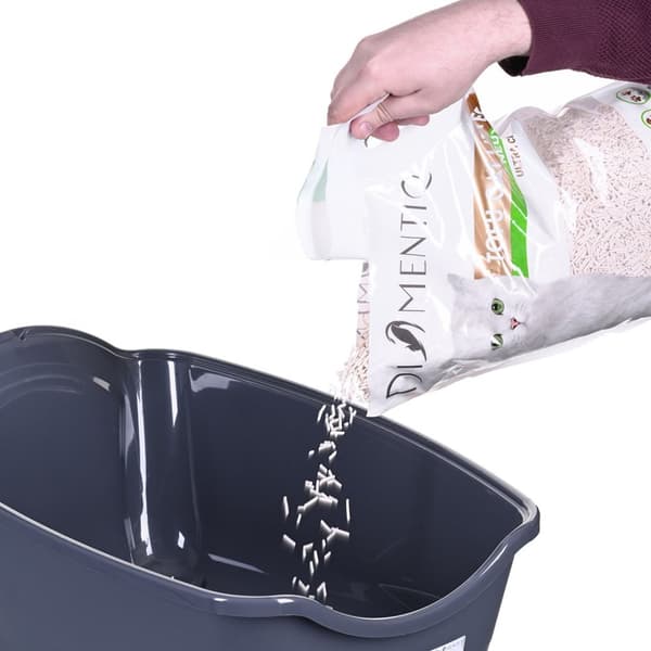 DIAMENTIQ kattlåda BAILA ljusgrå/mörkgrå - kattsandlåda
