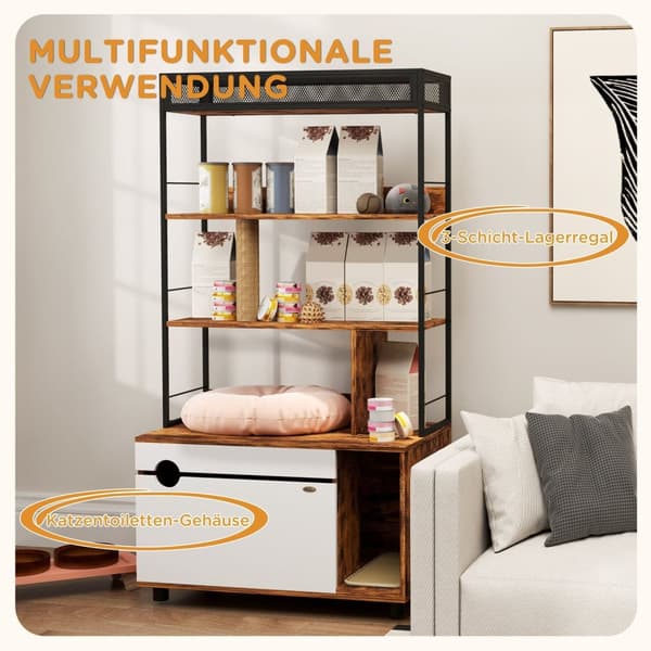 Rootz 3 -lags hylde katte kuldboks - lukket kattehus - skjult kuldskab - privatliv sikret - 80 cm x 48 cm x 152 cm