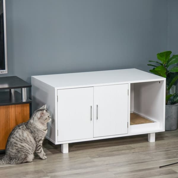 Rootz -pentuekalvokalusteet - kissan sivupöytä - naarmuuntuminen - tyylikäs muotoilu - 91L x 52W x 50,5H cm MDF White