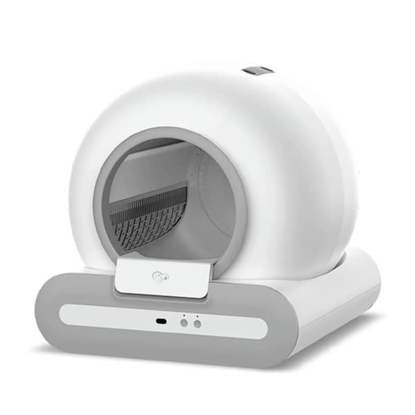 Smart kattlåda, helt automatisk rengöring, semi-inbyggd design,220V EU, Vit