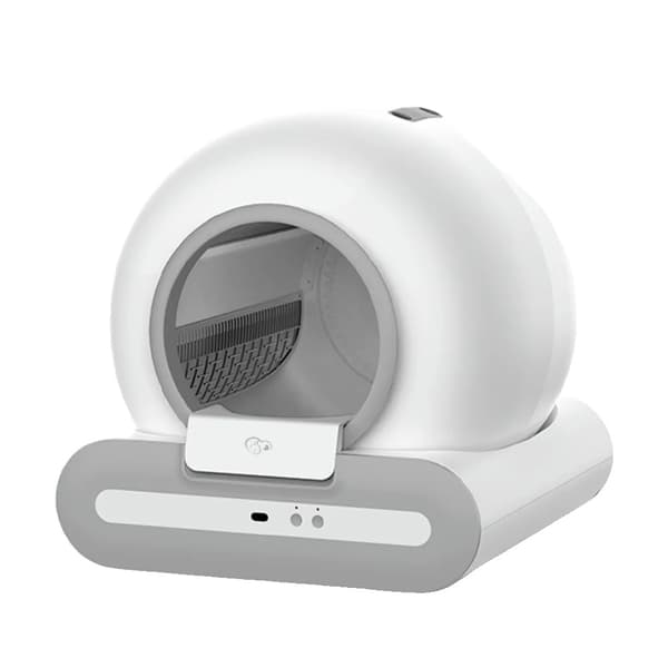 Smart kattlåda, helt automatisk rengöring, semi-inbyggd design,220V EU, Vit