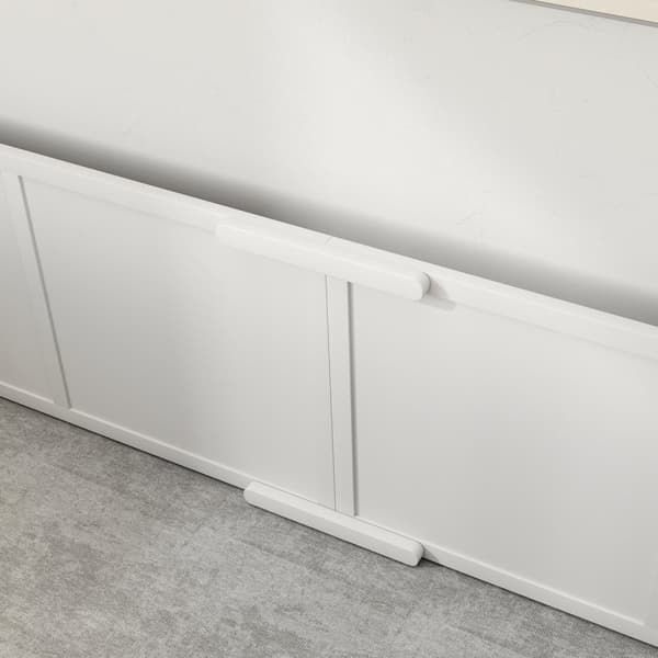 Rootz Dog Litter Box - Whelping Box - Puppy Run - Justerbare indgange - Pine & MDF - 196 x 96 x 48 cm - Hvid