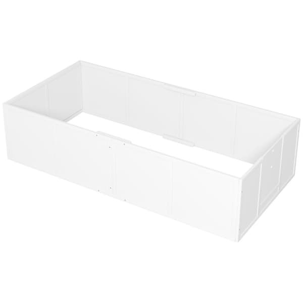 Rootz Dog Litter Box - Whelping Box - Puppy Run - Justerbare indgange - Pine & MDF - 196 x 96 x 48 cm - Hvid