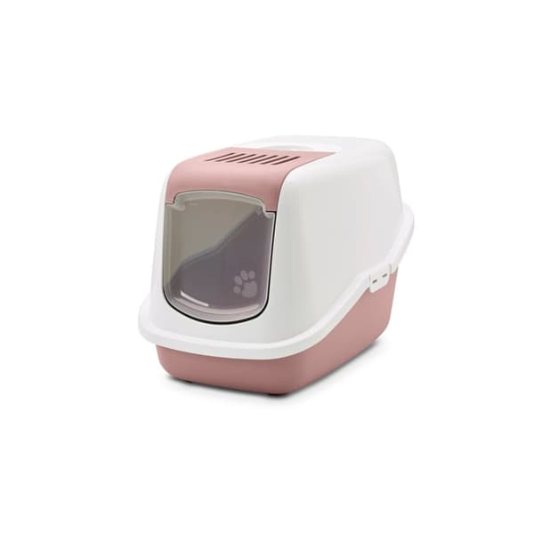 SAVIC Nestor Hvid-Pink - Overdækket kattebakke - 56x39x38,5 cm - 1 stk.
