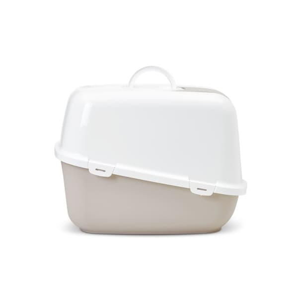 SAVIC Nestor Jumbo Hvid - Kaffe - dækket kattebakke - 66,5x48,5x46,5 cm - 1 stk.