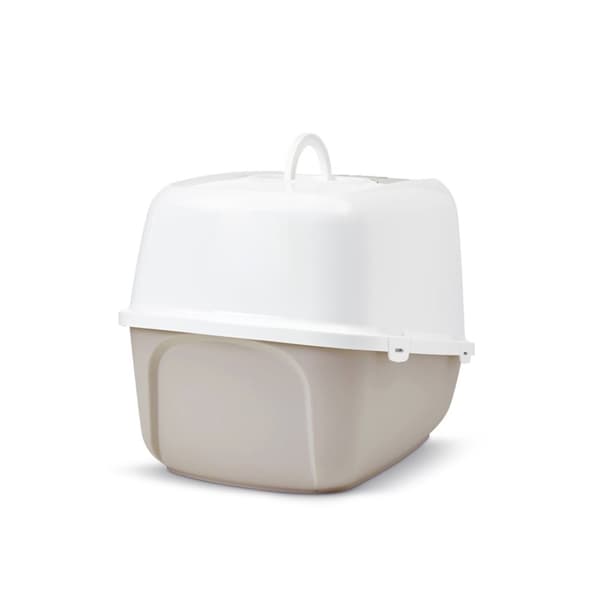 SAVIC Nestor Jumbo Hvid - Kaffe - dækket kattebakke - 66,5x48,5x46,5 cm - 1 stk.