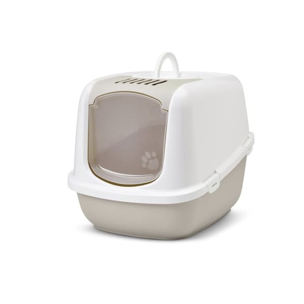 SAVIC Nestor Jumbo Hvid - Kaffe - dækket kattebakke - 66,5x48,5x46,5 cm - 1 stk.