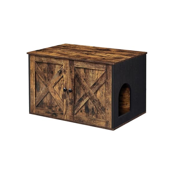 Kattlåda, Feandrea, 80x53x49,2 cm, Vintagebrun-Svart.