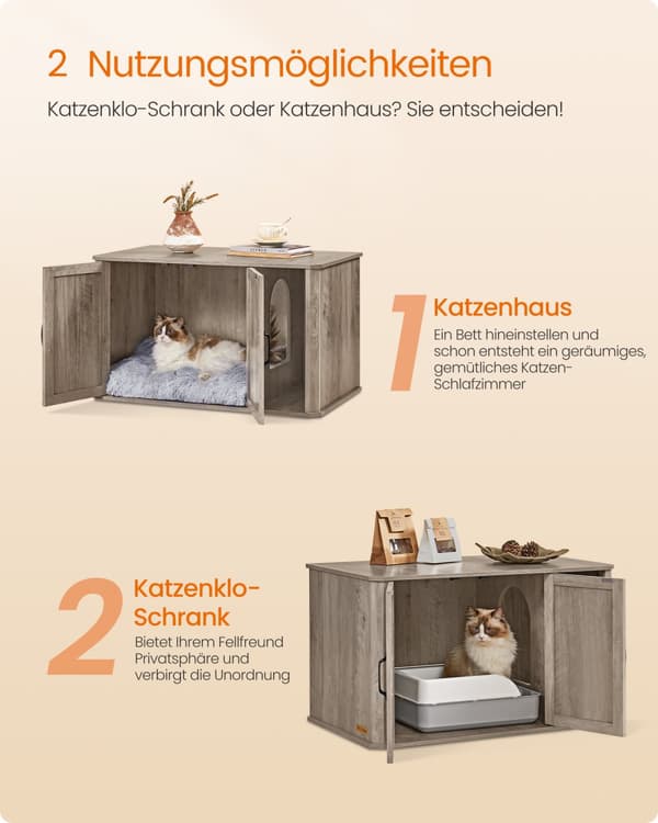 Kattstuga, Feandrea, 85 x 48,5 x 50 cm, Molnvit
