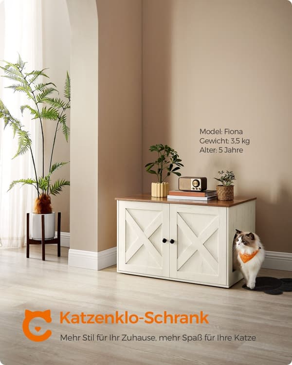 Katttoalett, Feandrea Katzentoilette, 80x53x50 cm, Honung Brun