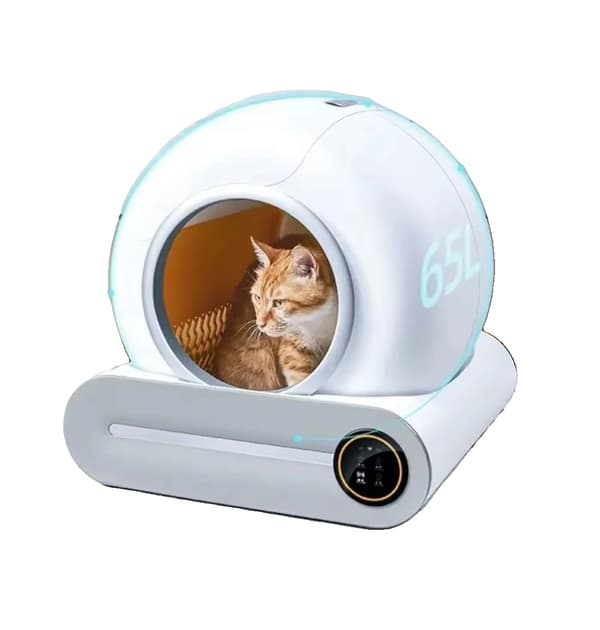 Smart kattlåda, 65L stor kapacitet, automatisk rengöring,vit, EU