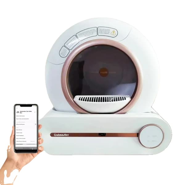 Intelligent självrengörande kattlåda, APP-kontrollerad, rymlig design,Med APP