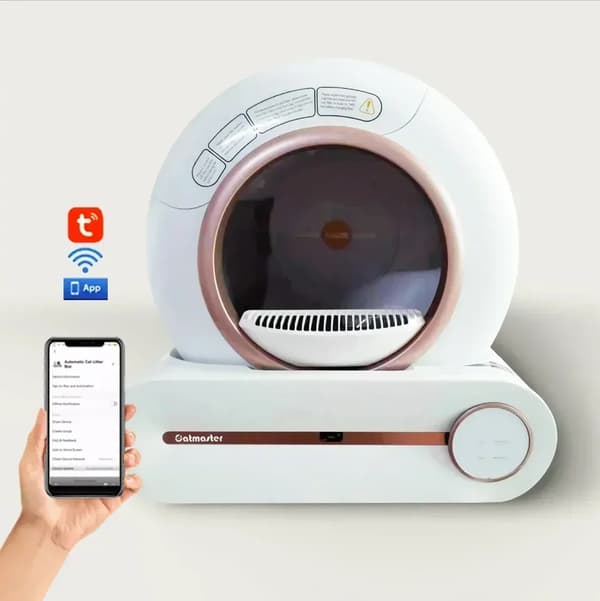 Intelligent Kattebakke, APP Kontrolleret, Automatisk Rengøring,Med APP