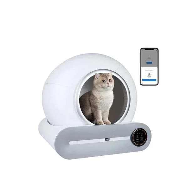 Smart Automatisk Katttoalett, Självrengörande Funktionalitet, Helt Sluten Design,Appkontroll utan Pad
