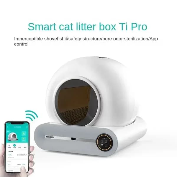 Smart kattlåda, automatisk rengöring, appkontroll,T1PRO APP Kontroll