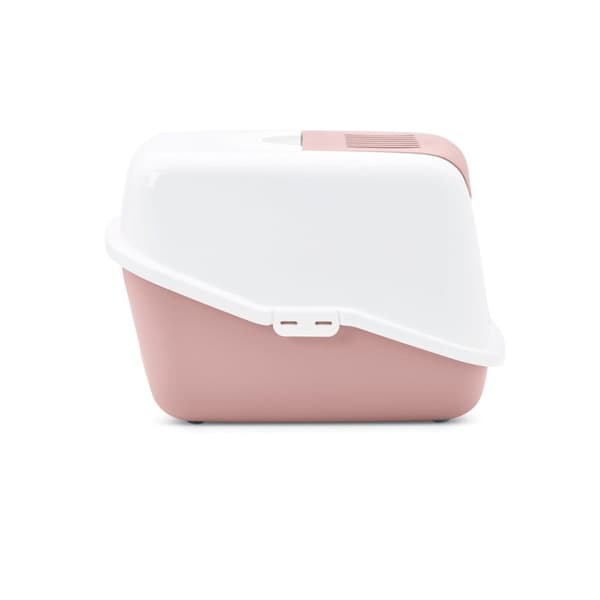 SAVIC Nestor Hvid-Pink - Overdækket Kattebakke - 56x39x38,5 cm - 1 stk.
