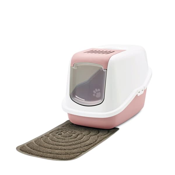 SAVIC Nestor Hvid-Pink - Overdækket Kattebakke - 56x39x38,5 cm - 1 stk.