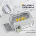 Miniatyrbild 5 av 10: Rootz Cat Toilet Lull Box - Rostfritt stål - Högväggar - Lätt rengöring - 60,2 cm x 40,6 cm x 29 cm