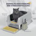 Miniatyrbild 6 av 10: Rootz Cat Toilet Lull Box - Rostfritt stål - Högväggar - Lätt rengöring - 60,2 cm x 40,6 cm x 29 cm