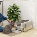 Miniatyrbild 2 av 10: Rootz Cat Toilet Lull Box - Rostfritt stål - Högväggar - Lätt rengöring - 60,2 cm x 40,6 cm x 29 cm