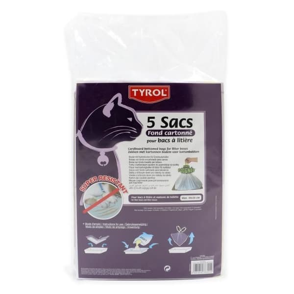 TYROL Sæt med 5 pose kattebakker - Hardback - ridsefast - 44 x 30 cm - til kat