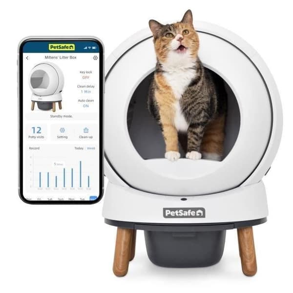 Självrengörande kattlåda - PETSAFE - SMART SPIN - Connected - Vit