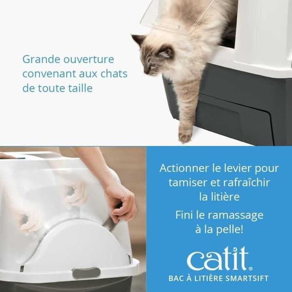 CATIT Kattebakke - Smartsift - Opsamlingssystem - L. 66 x B. 48 x H. 64 cm