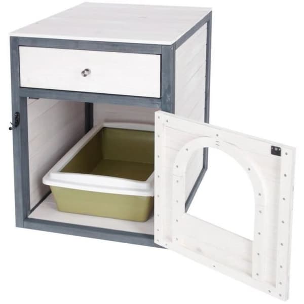 KERBL - Kattebakke - 58 x 45 x 60 cm - IDA - Hvid/blå -