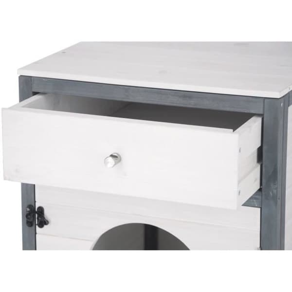 KERBL - Kattebakke - 58 x 45 x 60 cm - IDA - Hvid/blå -