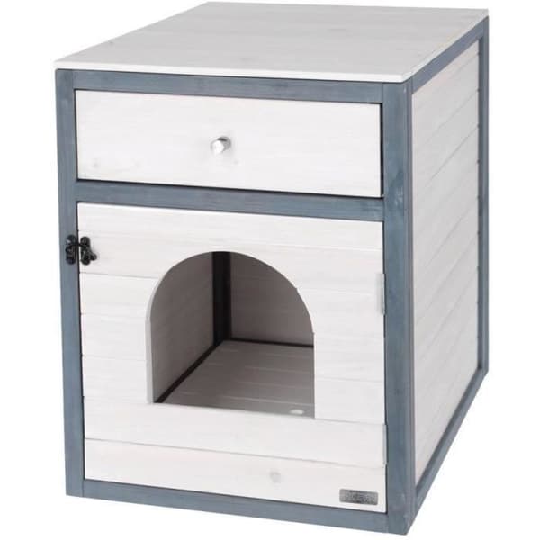 KERBL - Kattebakke - 58 x 45 x 60 cm - IDA - Hvid/blå -