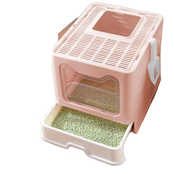 Stor Pink Kattebakke, Nem Rengøringsskuffe, Top Indgang Design,Lyserød