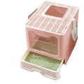 Miniatyrbillede 1 af 2: Stor Pink Kattebakke, Nem Rengøringsskuffe, Top Indgang Design,Lyserød