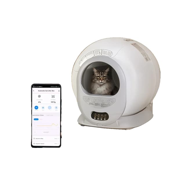 Automaattinen kissanhiekka-astia, älykäs laite, kestävä muovi, 8 kg paino,wifi sovellus-1