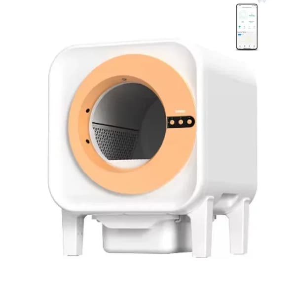 Automatisk Katte Toilet, Smart Teknologi, Rummelig Design, Nem Vedligeholdelse,wifi app Hvid