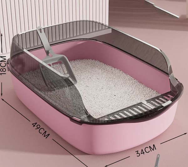 Kattlåda, Semi-stängd, Lätt att Rengöra,Rosa-L