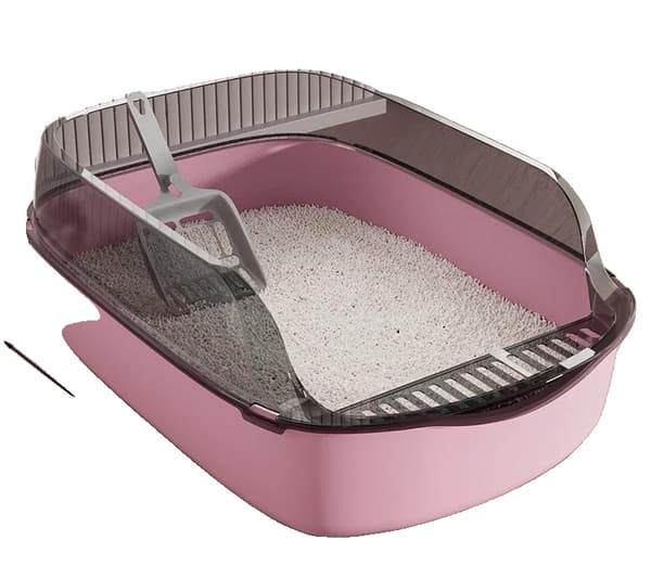 Kattlåda, Semi-stängd, Lätt att Rengöra,Rosa-L