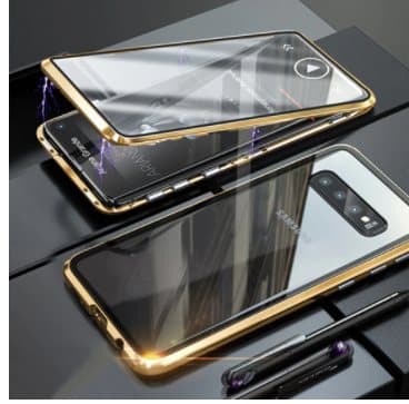 Dubbelsidigt glas magnetisk metall för Samsung S20plus guld