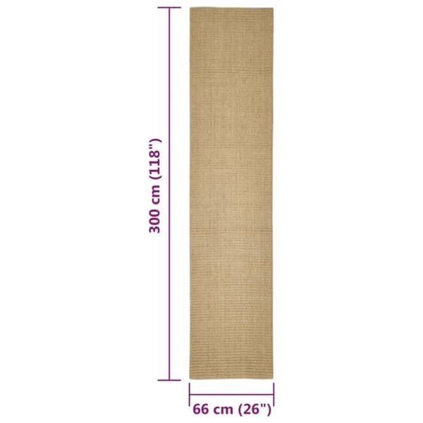 vidaXL Sisalteppe for klorestolpe 66x300 cm