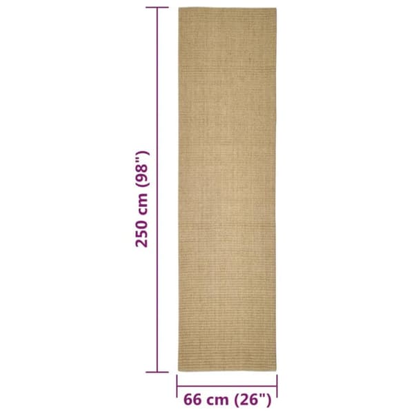 vidaXL Sisalteppe for klorestolpe 66x250 cm