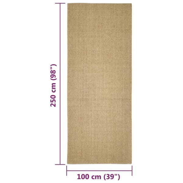 vidaXL Sisalmatto raapimispuulle 100x250 cm