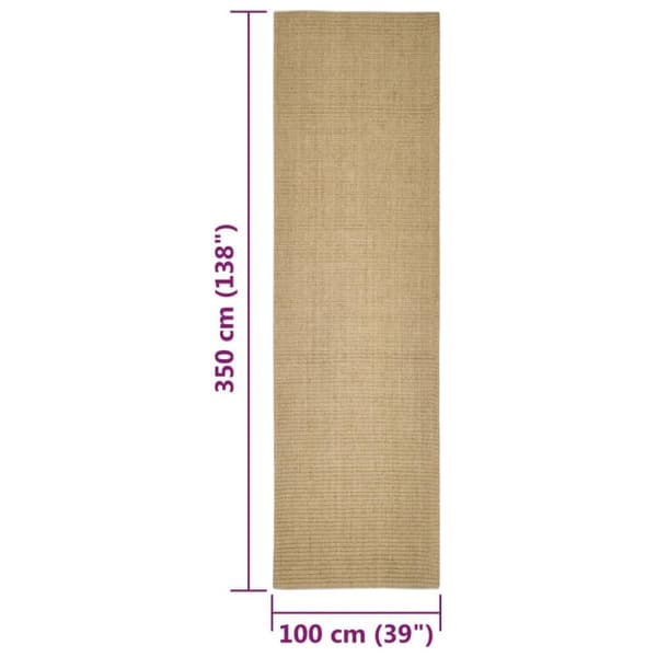 vidaXL Sisalteppe for klorestolpe 100x350 cm