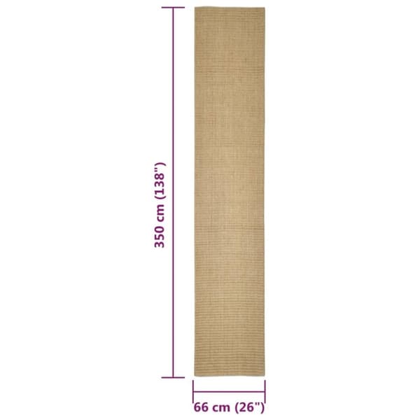 vidaXL Sisalteppe for klorestolpe 66x350 cm