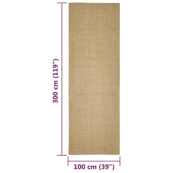 vidaXL Sisalteppe for klorestolpe 100x300 cm