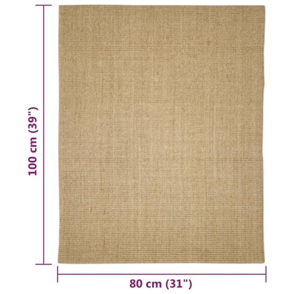 vidaXL Sisalteppe for klorestolpe 80x100 cm